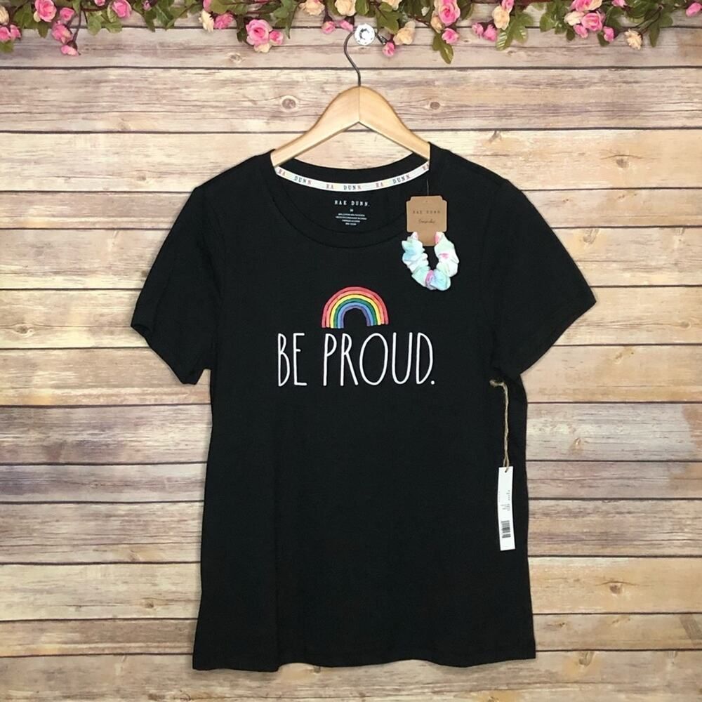 NWT Rae Dunn Rainbow Be Proud Top
